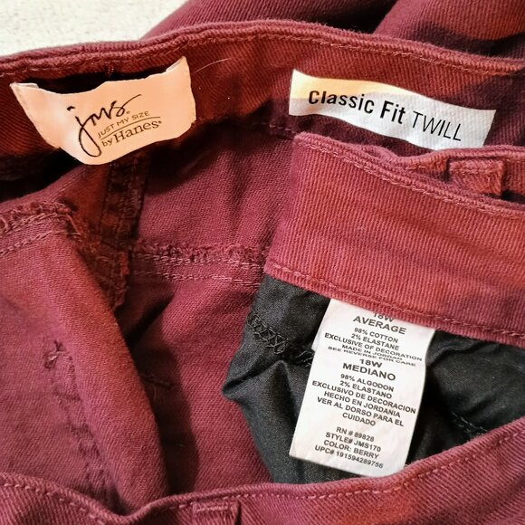 EUC: Just My Size by Hanes 18W Berry Classic Fit Straight Leg Jeans - Picture 3 of 4